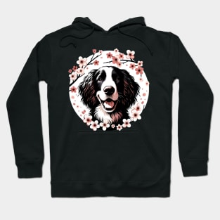 American Water Spaniel Embraces Spring Cherry Blossoms Hoodie